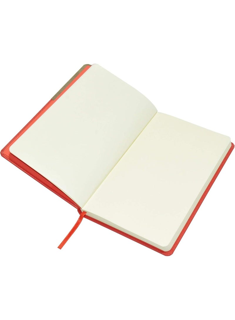 FIS Notebook With Corner Elastic Band Italian PU Cover, Ivory Paper, Plain, Red Color, 120 Sheets With Gift Box, 13 x 21 cm Size - FSNB1321PTRE - Image 3